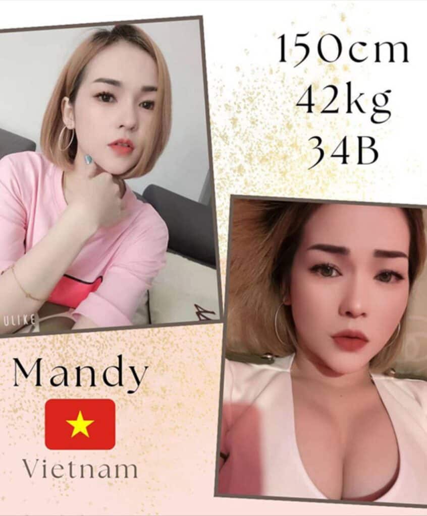 Vietnam B2B escort Mandy with a gentle and quiet personality